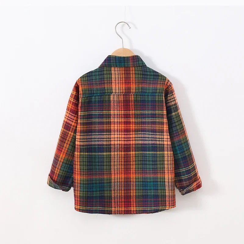 4 5 6 8 10 12 Years Autumn Boys Shirts Plaid Fashion Thin Style Long Sleeve Spring Girls Jacket Birthday Present Kids Clothes