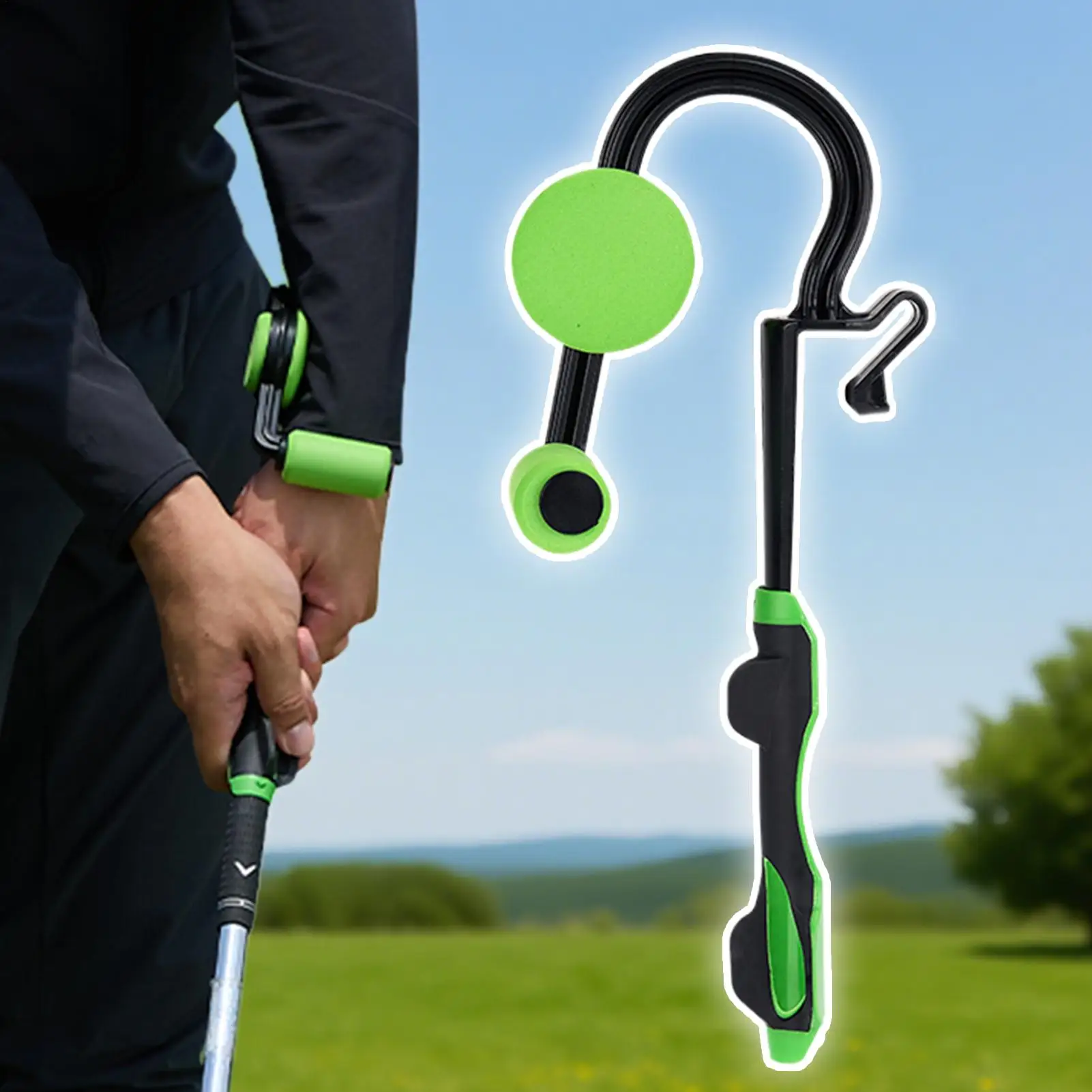 2in1Golf Swing Corrector Aid Square Training Grip Postures Trainer Control Tool Golf Swing Tool Putter Hand Grip Correction