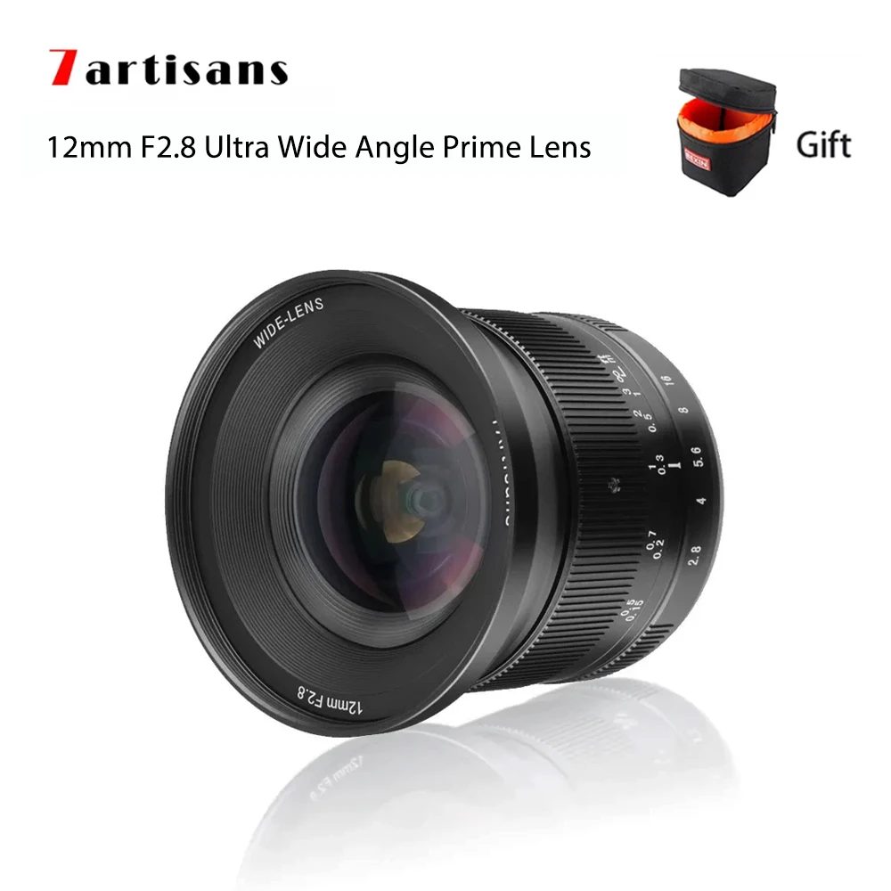 7 Artigiani 12Mm F2.8 Ii Obiettivo Primo Ultra Grandangolare Aps-C Obiettivo Di Messa A Fuoco Manuale Per Fotocamere Sony E Canon M Fuji Xf Micro M4/3