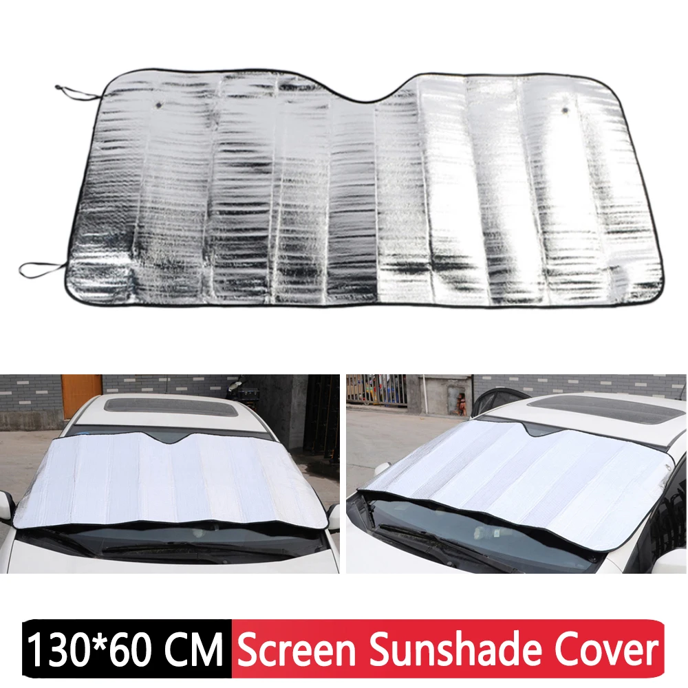 자동차 앞 유리 스크린 차양 커버, 자동차 태양 쉐이드, 자외선 차단 바이저, 폼 보호대 선 커버, 자동차 액세서리, 130x60cm