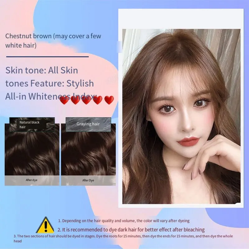 Hair dye shampoo Chestnut Brown Dark Tea Black Hair Instant Black Hair For Natural Dye For Men Women Color Simple To Use