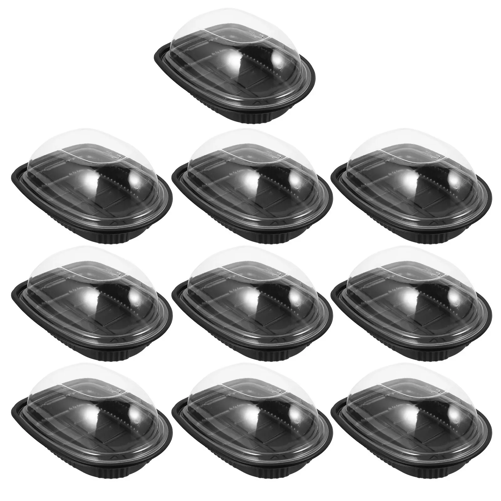 10 Pcs Packing Box Containers for Food Take-Out Roast Chicken Wrapping Boxes Salad Party Plastic Packaging Takeaway