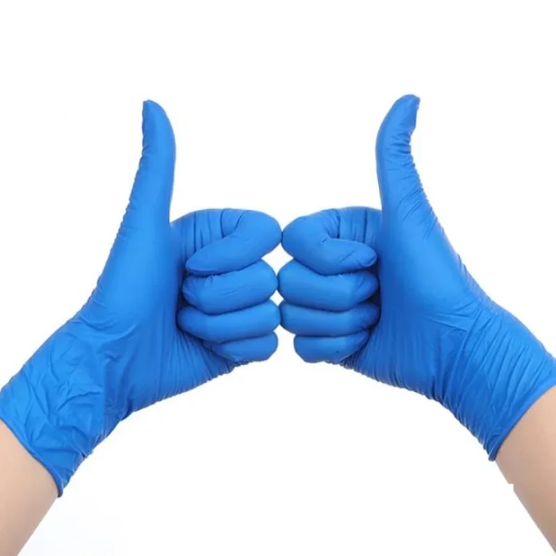 50/100PCS Blue Nitrile Gloves for Hairdressing Manicure Washing Cars Waterproof Dishwashing Kitchen Bathroom Tools Latex Free 3