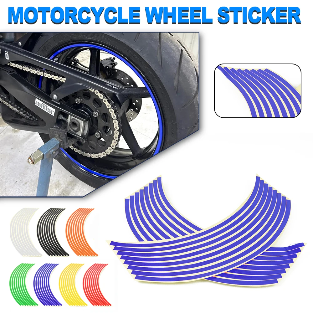 

Motorcycle 16PCS 17 18 Inch Wheel Sticker Reflective Decals Rim Tape Strip For Suzuki Bandit 650S GSF1200 1500 650 G S R 600 750