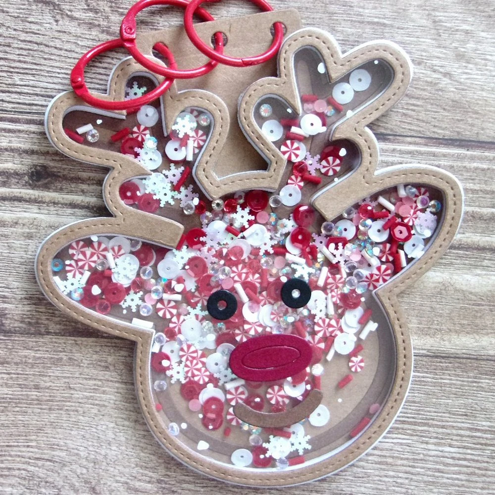Kscraft Reindeer Shaker Mini Album Metal Cutting Dies Stencils For Diy