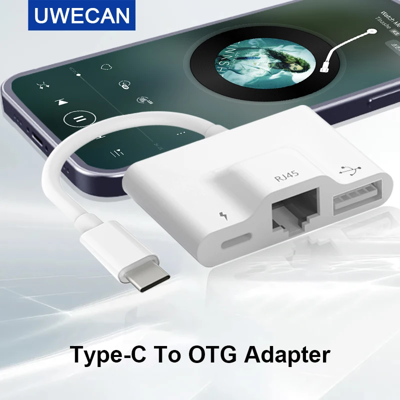 Thunderbolt 3 USB C Hub Dock to HDMI-compatible 4K Rj45 Lan 100M Adapter OTG with PD TF SD Reader for Macbook Air M1