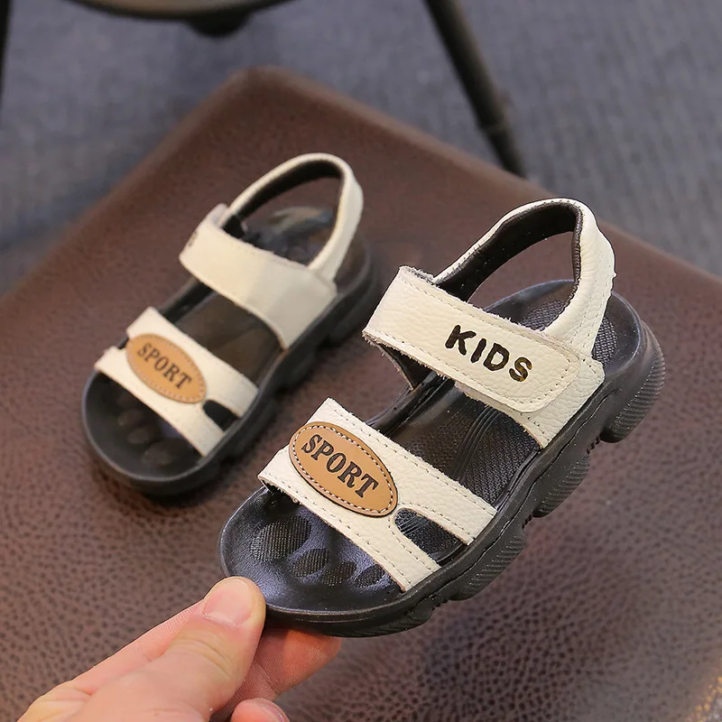 

Kids Sandals 2024 Summer New Children's Genuine Leather Sandals 1-5 Year Old Boys and Girls Sandals Baby Soft Sole Walking Shoes