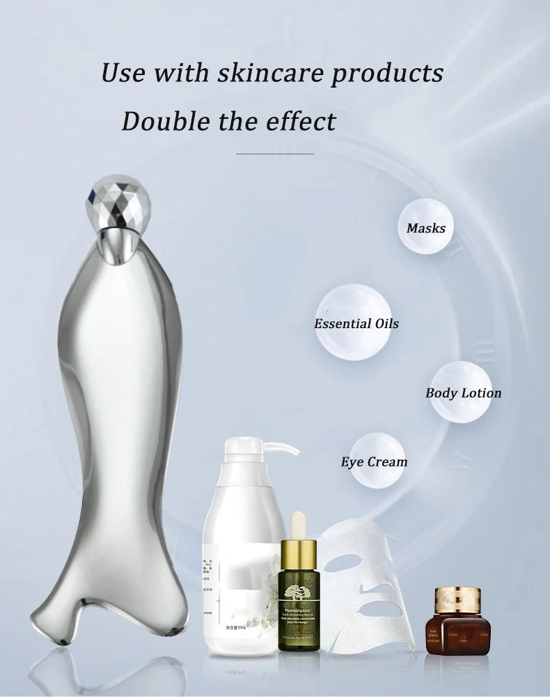 New 3D Roller Massage Mermaid Shape Gua Sha Board Face Lift Scraper Promote Blood Circulation Body Relaxing SPA  Massage Scraper