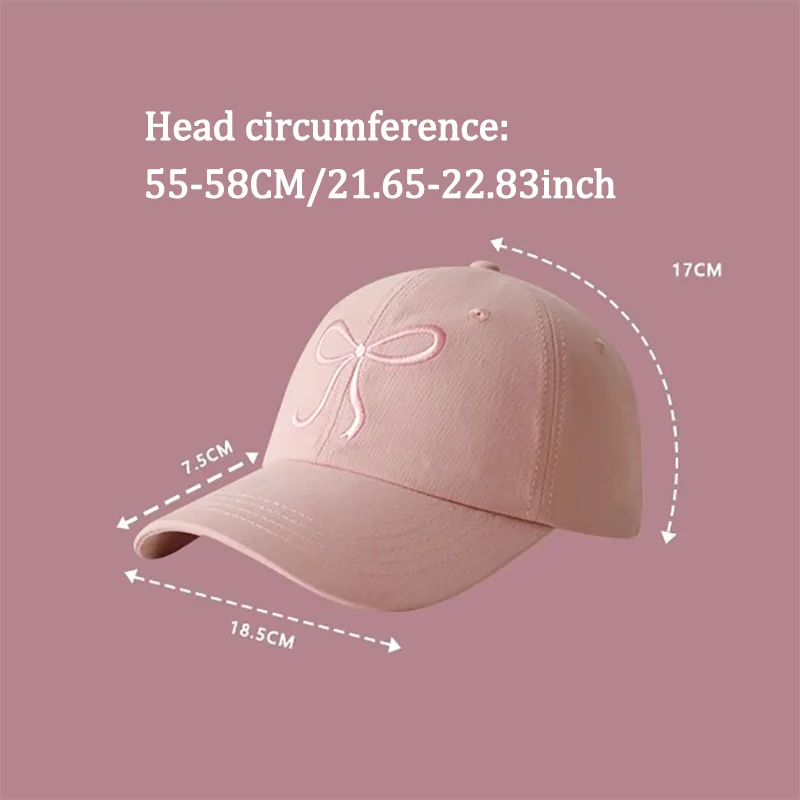 Baseball Cap Sun Hat Womens Trendy Bow Y2k Aesthetic Preppy Hiking Travel Trucker Hat