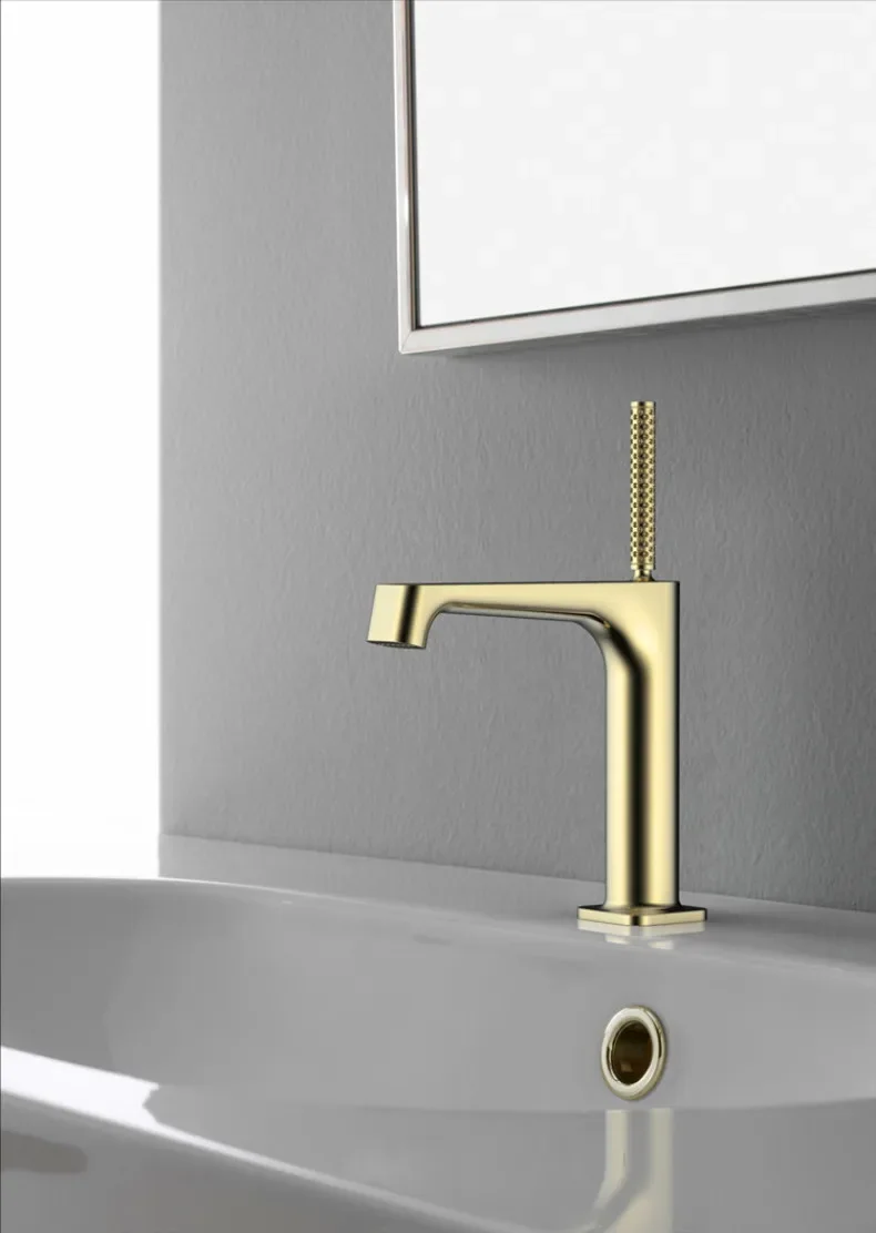 Description Picture 2 of itemNew Basin Faucet Brass Lead Free Single Lever Hot and Cold Brush Gold Mixer Sink Tap Bathroom Mixer