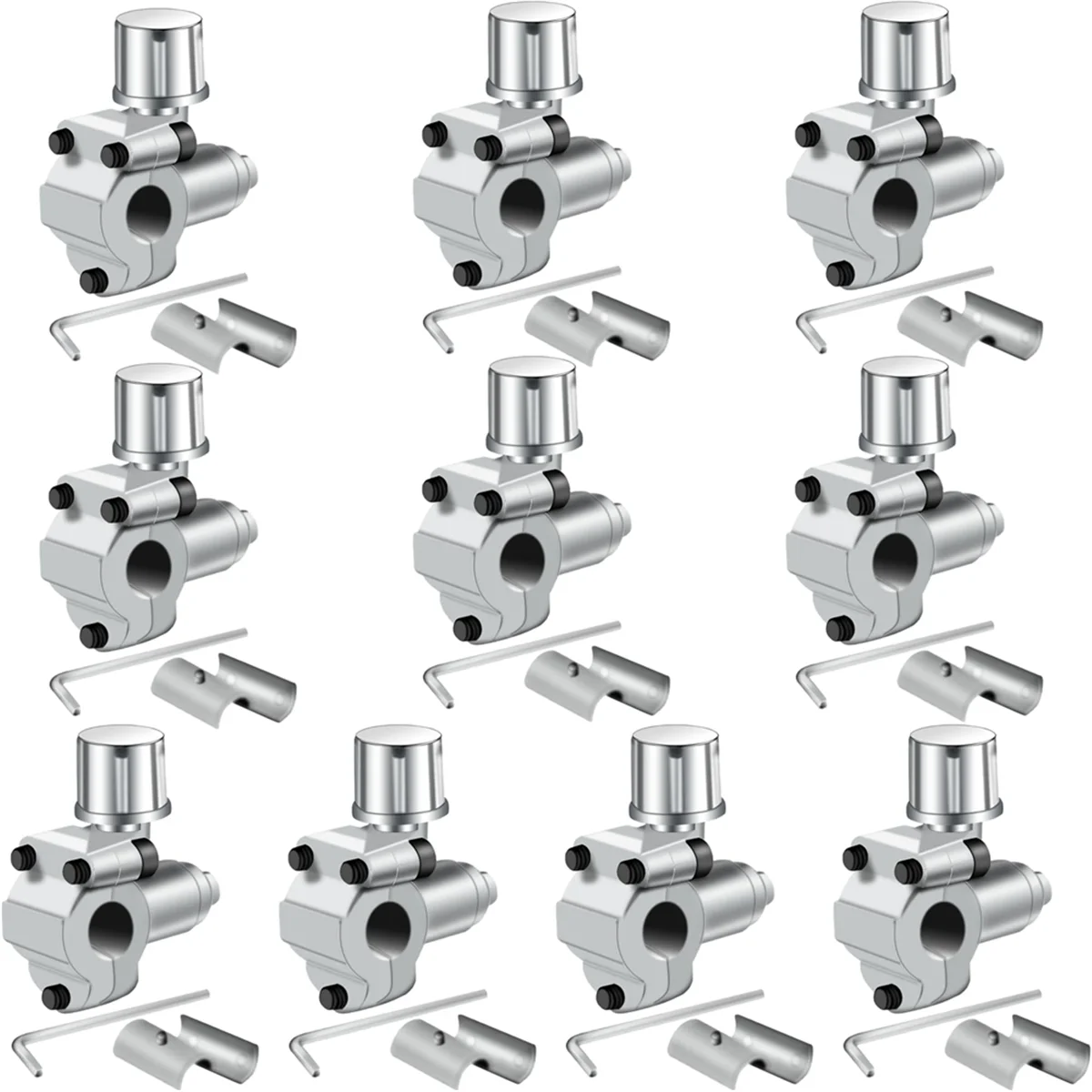 Válvula de Perfuração Conjunto de 10 Peças Ajustável para ar Condicionado Hvac Inch 16 Inch Inch Pbv31