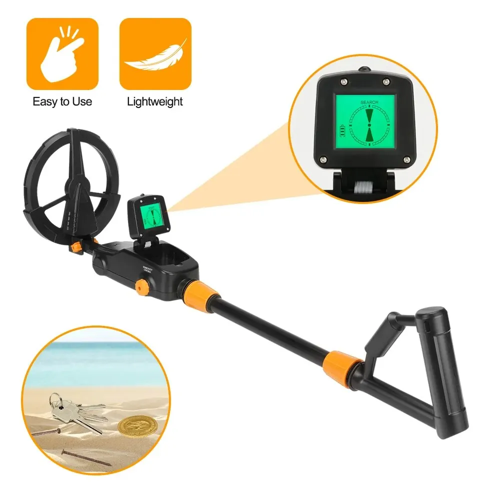 7.4 Inch Waterproof Kid Metal Detectors Gold Detector Lightweight Search Coil (24"-35") Adjustable Metal Detector for Junior