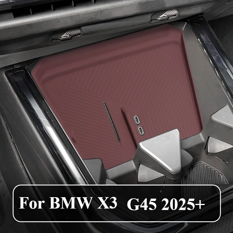 Silicone Wireless Charging Pad Non-Slip Mat Dust-Proof Charger Protect Cover Mat For BMW X3 G45 + Car Interior Accessories car wireless charging mat