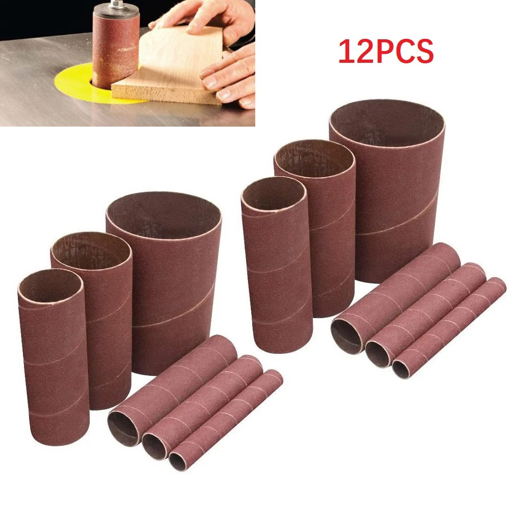 

12pcs Sanding Paper Drum Sleeves Kit 80/120Grit Sanding Paper Drum For Metal Woodworking Polishing Sanding Paper Abrasives Tools