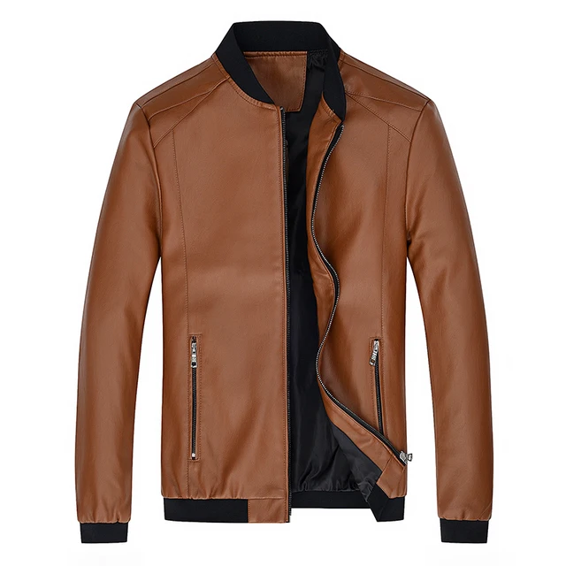New Leather Jacket Male Slim Spring 