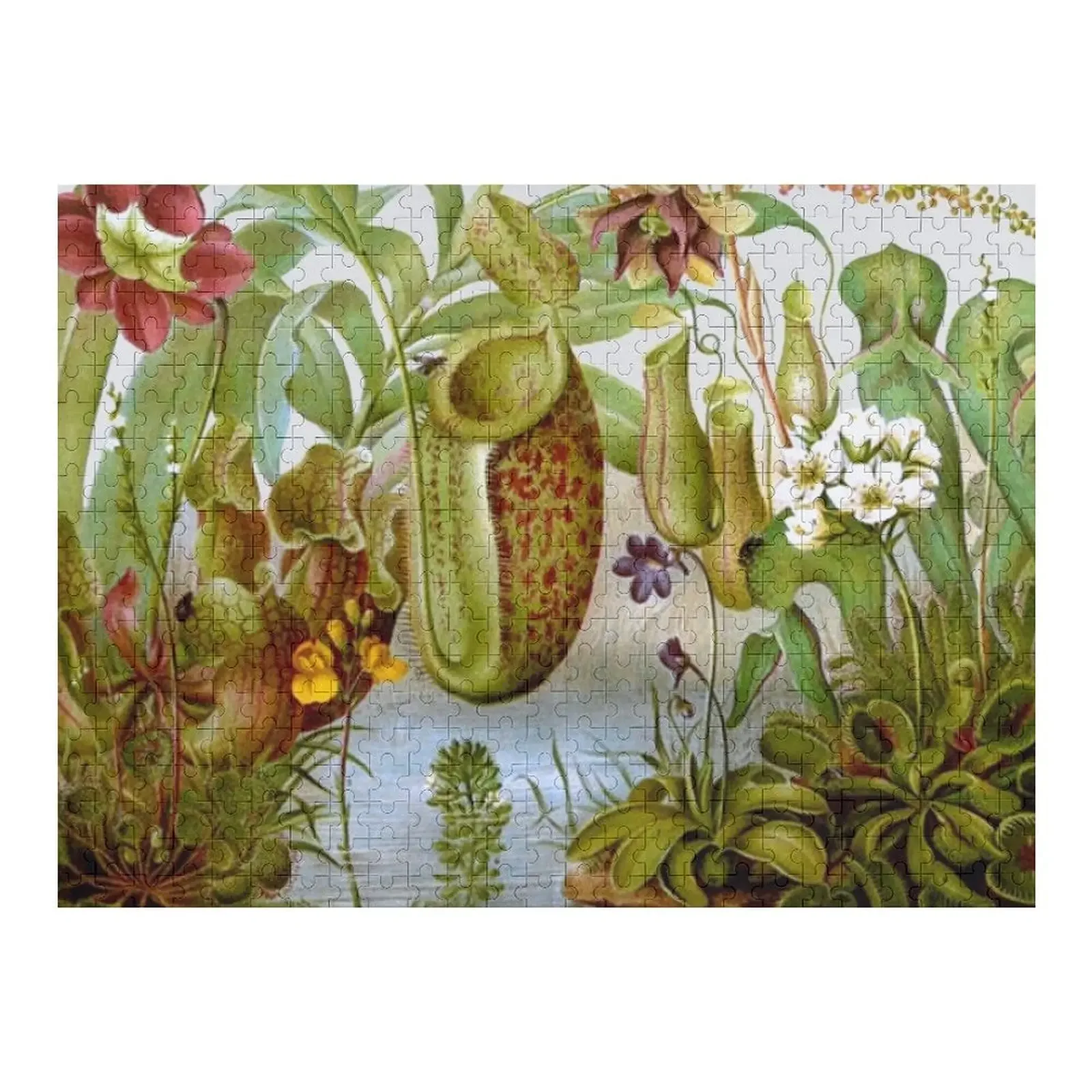 Vintage Carnivorous Plant Illustration Jigsaw Puzzle Woods For Adults Jigsaw Pieces Adults Puzzle