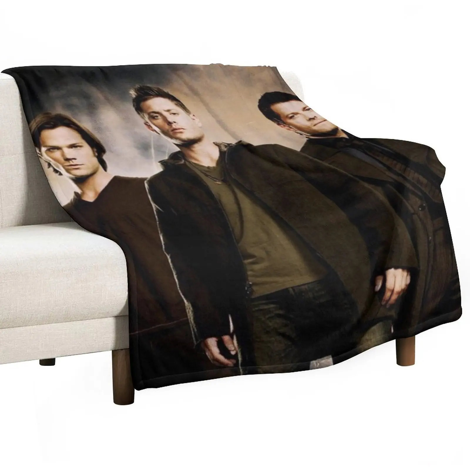 

Sam, Dean, and Cas Throw Blanket Designer Blankets Plaid Heavy Blanket Decorative Bed Blankets