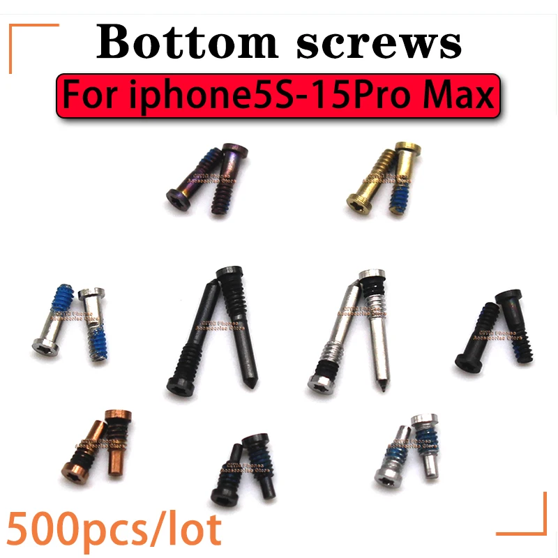 

500 шт. оригинальный винт для задней крышки для iPhone 11 12 13 Pro 14 15 X XS Max 5S 6S 7 8 коннектор для нижней док-станции винты Pentalobe