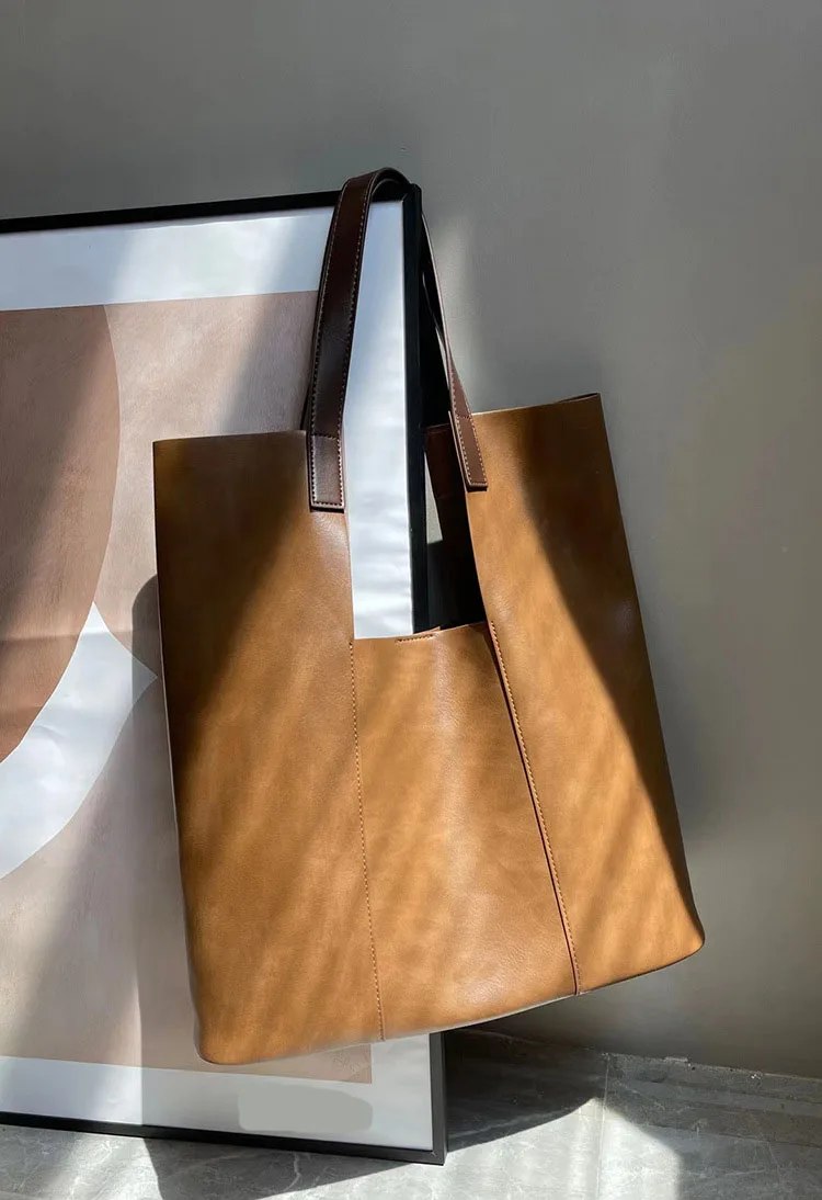 

New Vintage Tote Bag Large Capacity Minimalist Tote Bag Premium 100 Strap Handle Mother Bag Underarm Bag