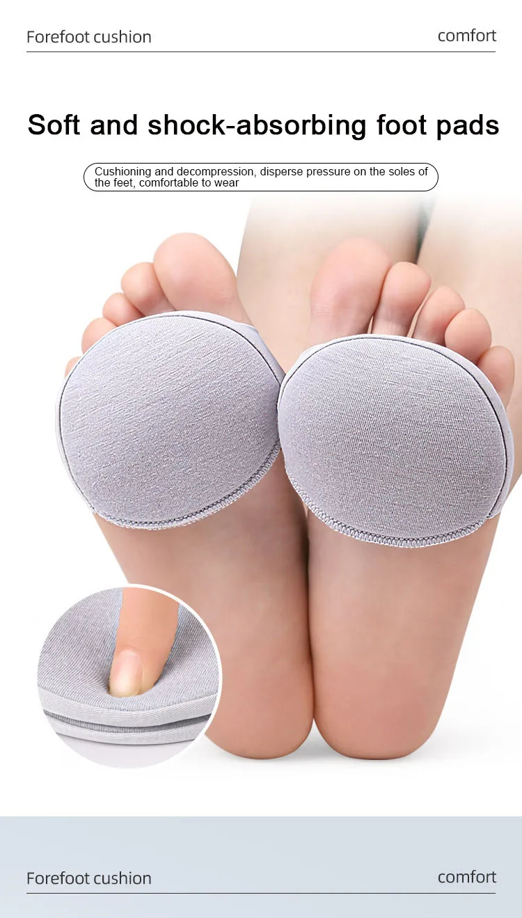 1 Paar Damen-Socken mit fünf Zehen und Vorfußpolstern, Schuheinlagen mit hohen Absätzen, halbe Einlegesohlen, Hornhautfüße, Schutz für Komfort – Detail 5