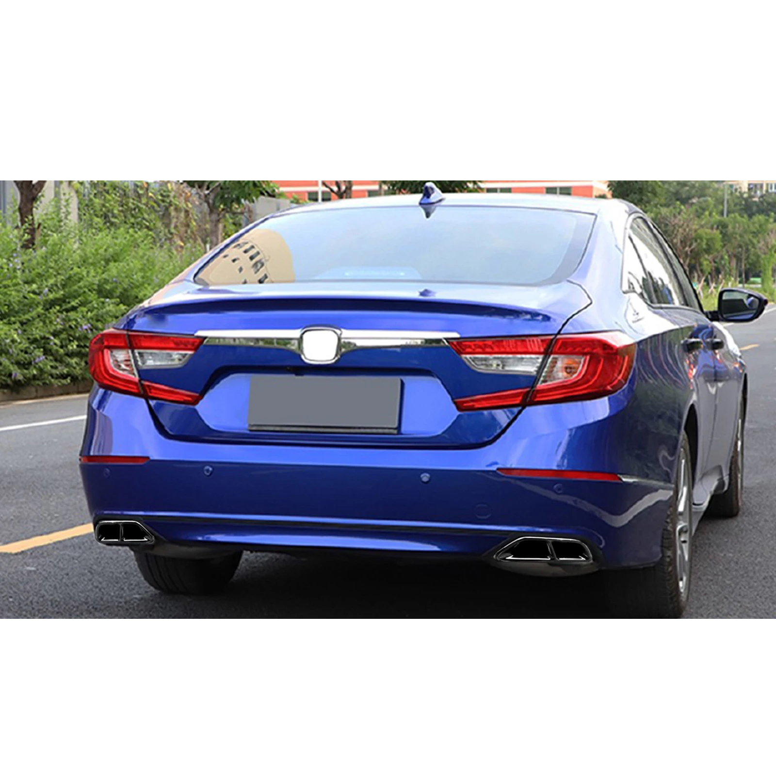 Black Titanium Left Right Rear Cylinder Exhaust Tail Pipe Cover Trims Honda Accord 10th Gen 2pcs exhaust tail pipe cover