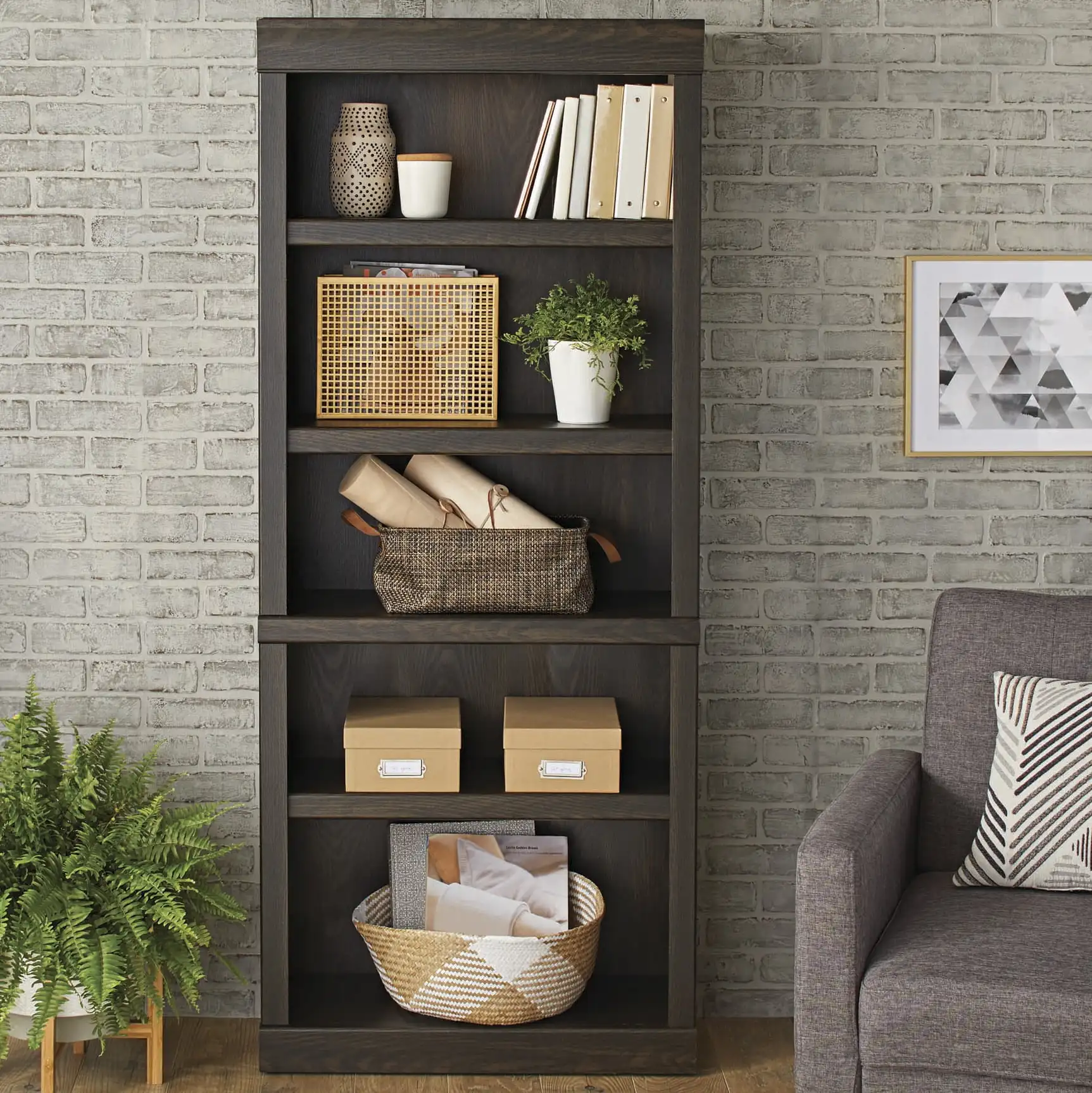 

Better Homes & Gardens Glendale 5 Shelf Bookcase, Dark Oak Finish