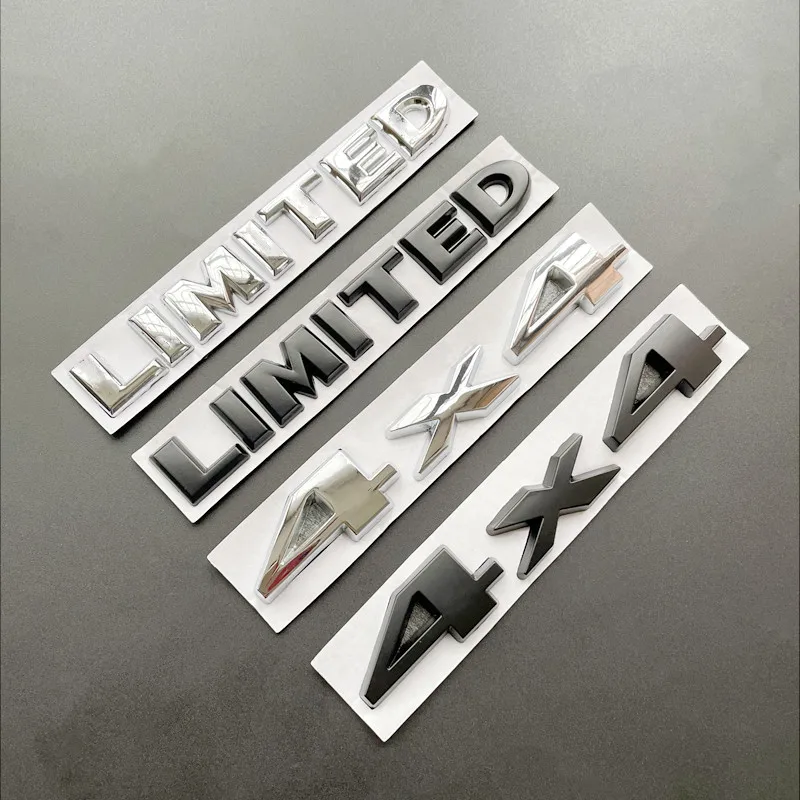 3D 금속 4x4 로고 제한 엠블럼 편지 자동차 트렁크 배지 지프 랭글러 그랜드 체로키 나침반 4X4 제한 스티커 액세서리