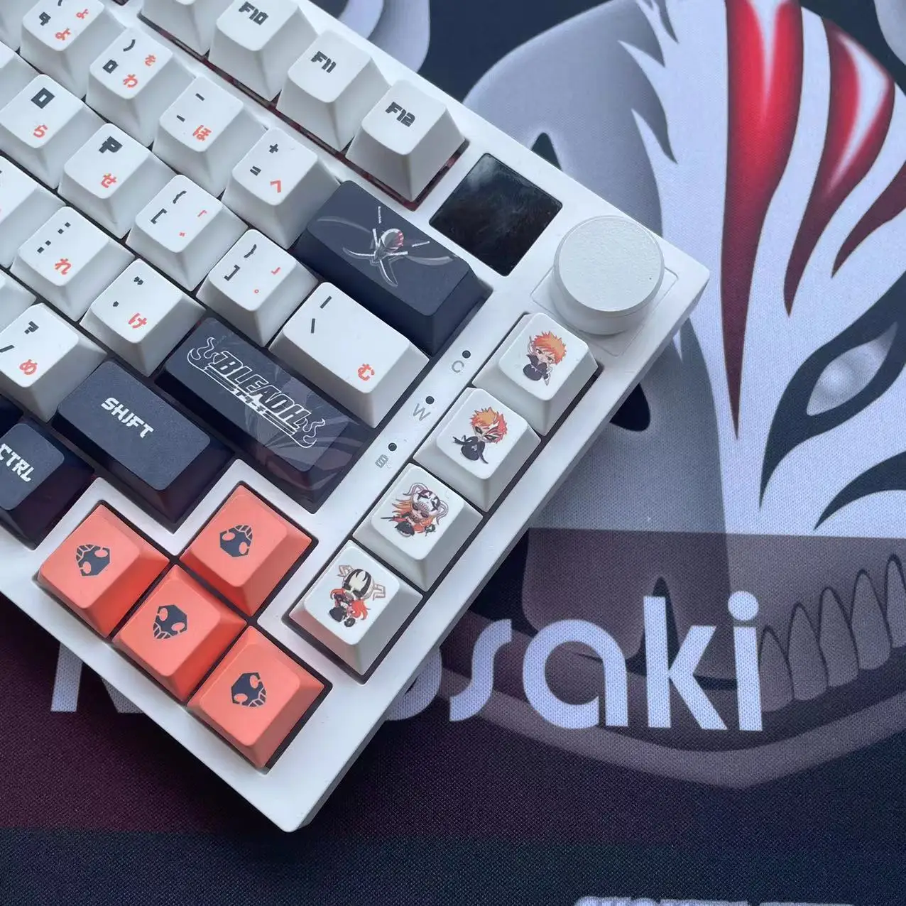 Anime Keycap para Teclado Mecânico Kurosaki Ichigo Pbt Perfil Cereja 61 68 75 104 108 128 Chaves - Imagem 6