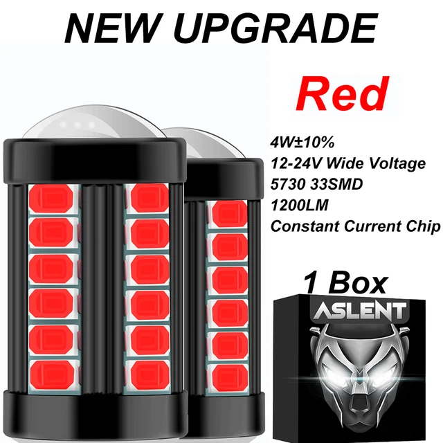 2pcs 1156 BA15S P21W 1157 P21/5W BAY15D BAU15S PY21W LED Car Tail Bulb Brake Lights Reverse Lamp Daytime Running Signal Light 33SMD PLUS Red