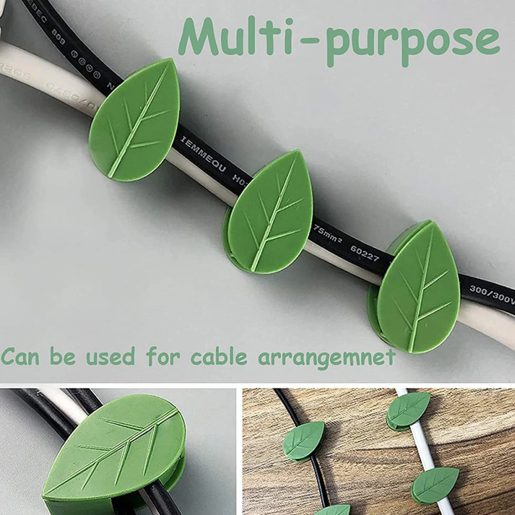 10pcs Plant Climbing Wall Fixer Leaf Type Green Plant Invisible Fixing Device Vine Clip Fastener Snap Traction Shaping Hook