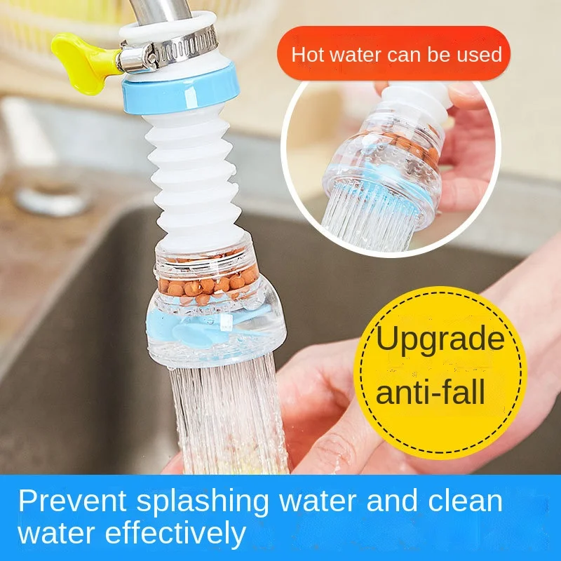 Faucet Filter Kitchen Water-saving Water Purification Splash-proof Head Retractable with Maifan Stone Faucet Shower Faucet 360 degree swivel rv faucet chrome polished rust proof water faucet with brass construction kitchen sink faucets for campervans