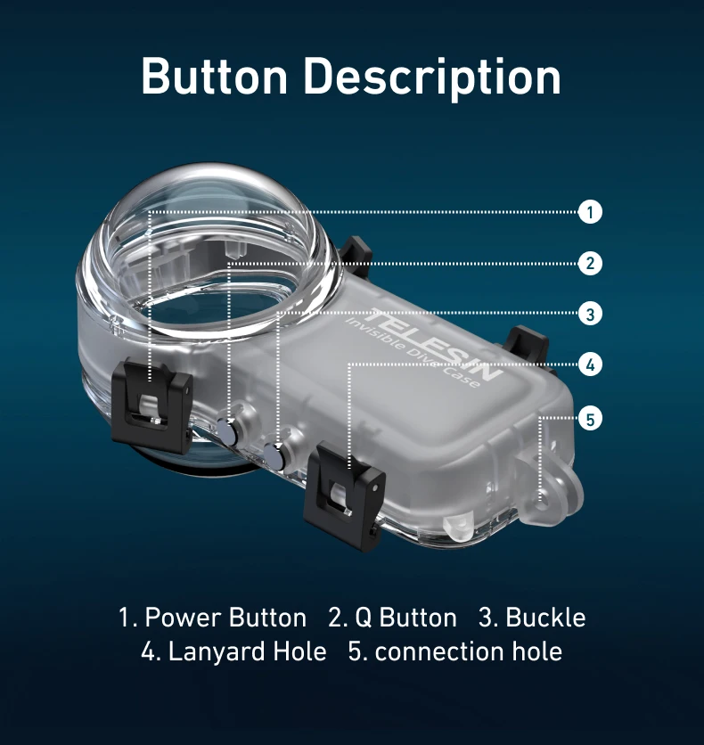 Waterproof Case For X4 Underwater 50M Invisible Diving Housing Cover Dive Shell