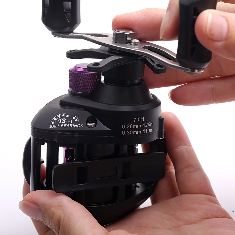 12+1Bb Baitcasting Reel As-2000 7.0:1 High Speed 5.5Kg Max Drag Ultralight Fishing Reel Left Right Hand Low Profile Tackle Gear