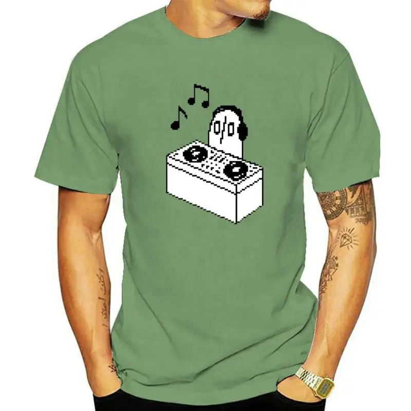 

Футболка Napstablook DJ Pixel Arts, мужские топы, футболки с круглым вырезом, Undertale Sans, 100% хлопок, тканевые футболки, забавная футболка для фитнеса