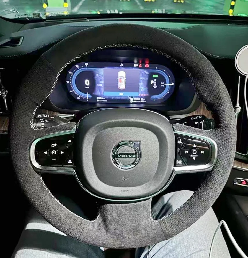 Anpassung Auto Lenkrad Abdeckung Zubehör Hand Nähen Wildleder Leder Nicht-Slip Für Volvo XC60 XC40 XC90 S60 S90 v60 V90 – Detail 1