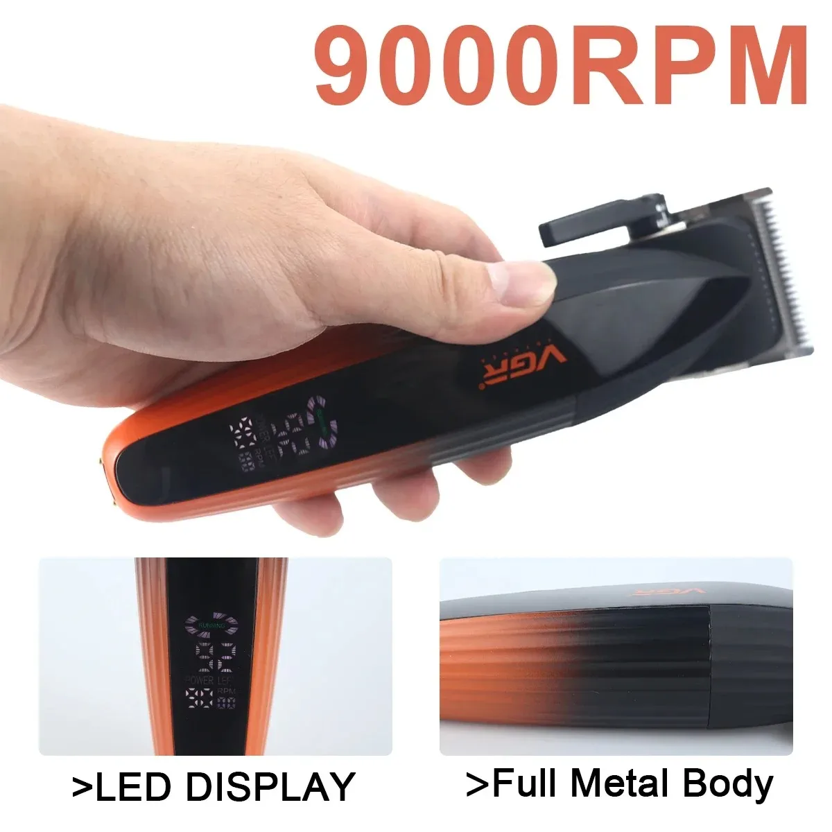 VGR ماكينة حلاقة شعر احترافية ماكينة قص شعر لاسلكي...