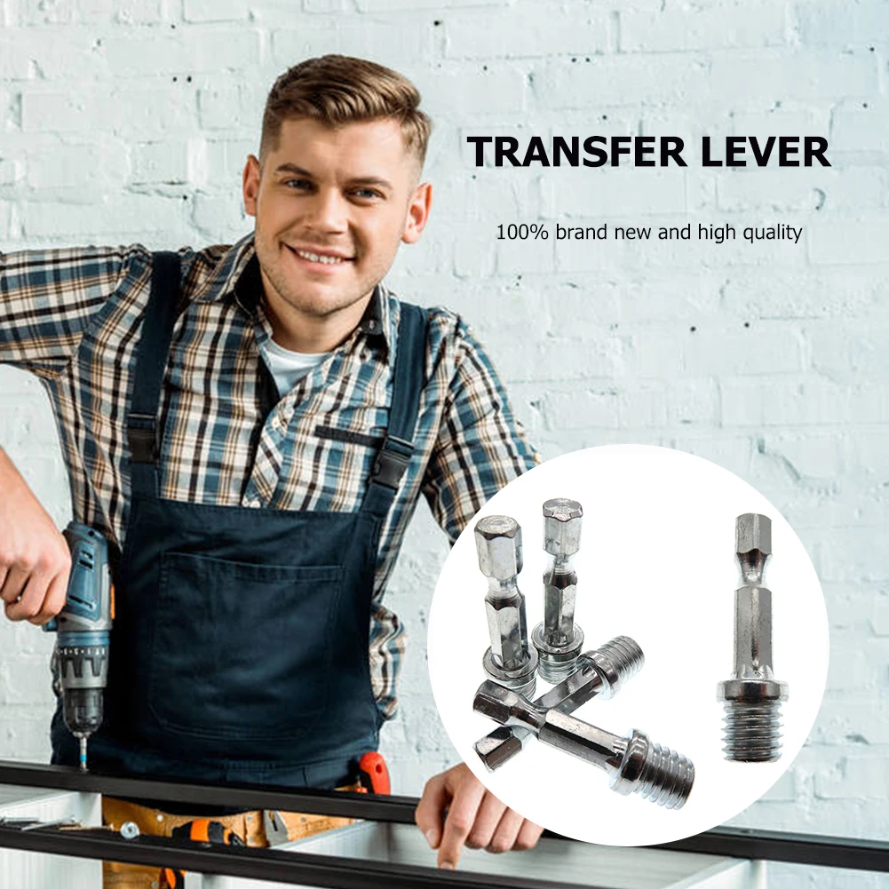 M10 M14 1/4 6mm Hexagon Connecting Rod Adapter Hand Drill to Polisher Drill Chuck Connection RodPower Tool Parts