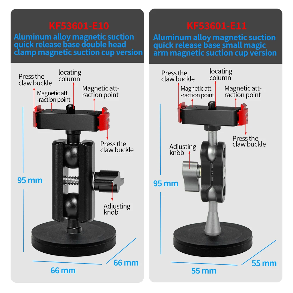 Mini Kugelkopf Adapter Halterung Action Kamera Stativ Halterung 1/4 "Loch Magnetische Saugbasis Quick Release Halterung für Gopro Hero 13 – Detail 26