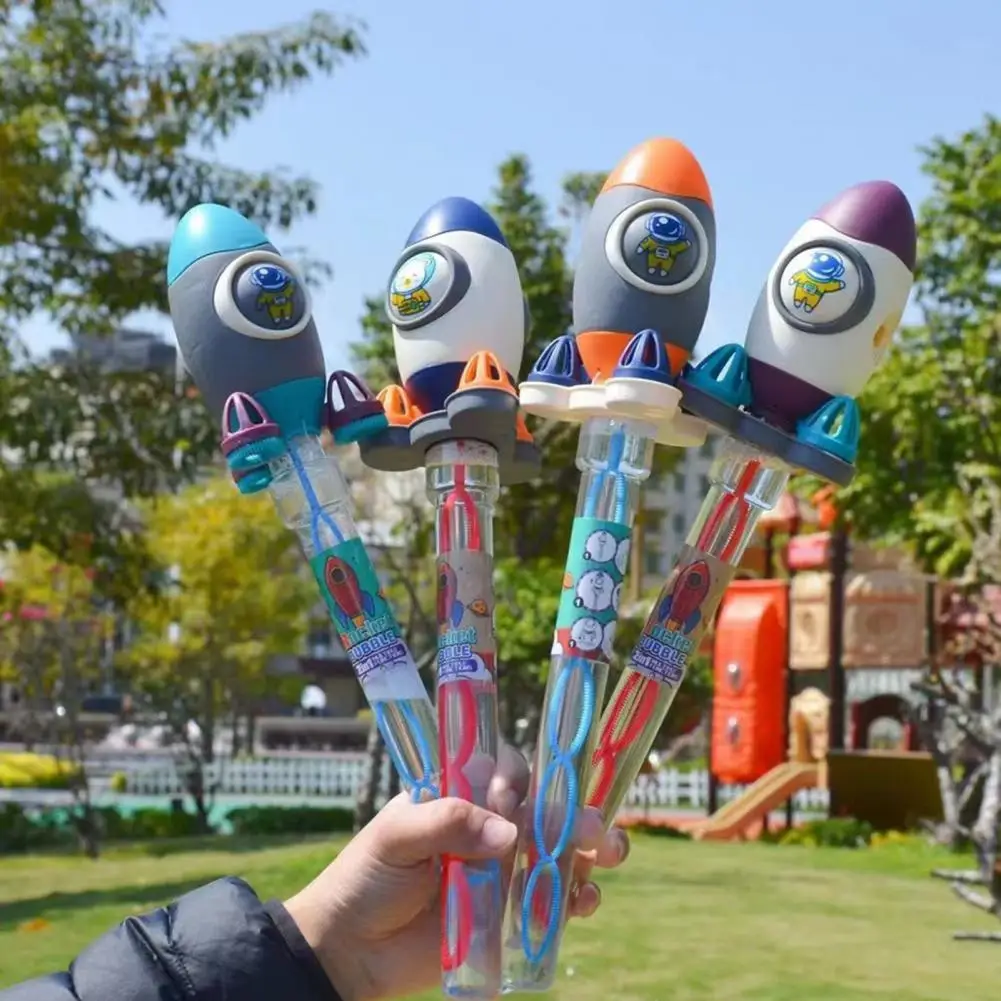 Bubble Blower Toy Durable Fun Smooth Surface Rocket Design Bubble Blower Toy Outdoor Toy  Bubble Stick  Bubble Blower