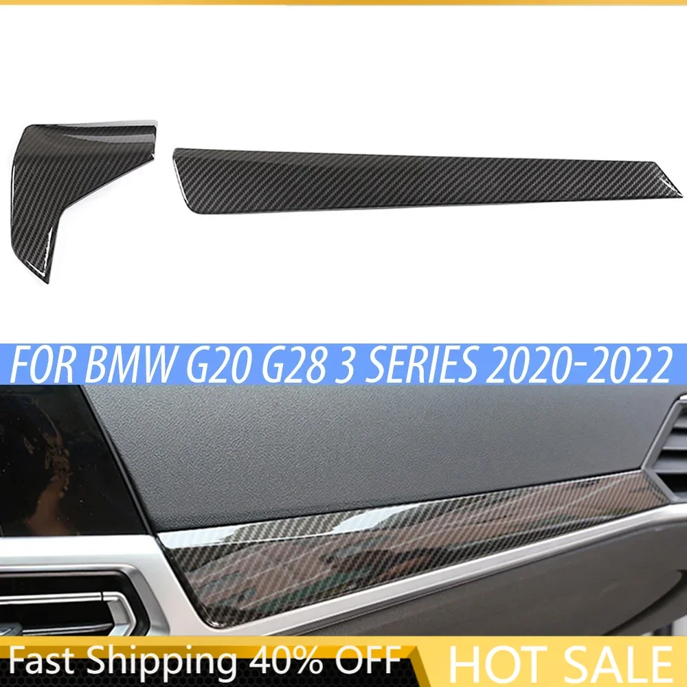 

2pcs ABS LHD Trim Interior For BMW G20 G28 3 Series 2020-2022 Car Texture Central Console Dashboard Panel Protective Style Cover
