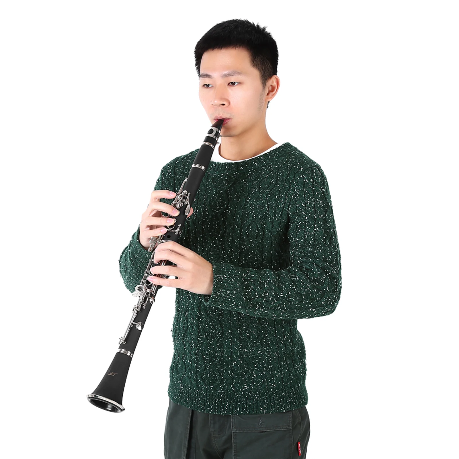 17 Key Descending B Tone Bakelite Clarinet with Reeds Cleaning Cloth Woodwind Instruments