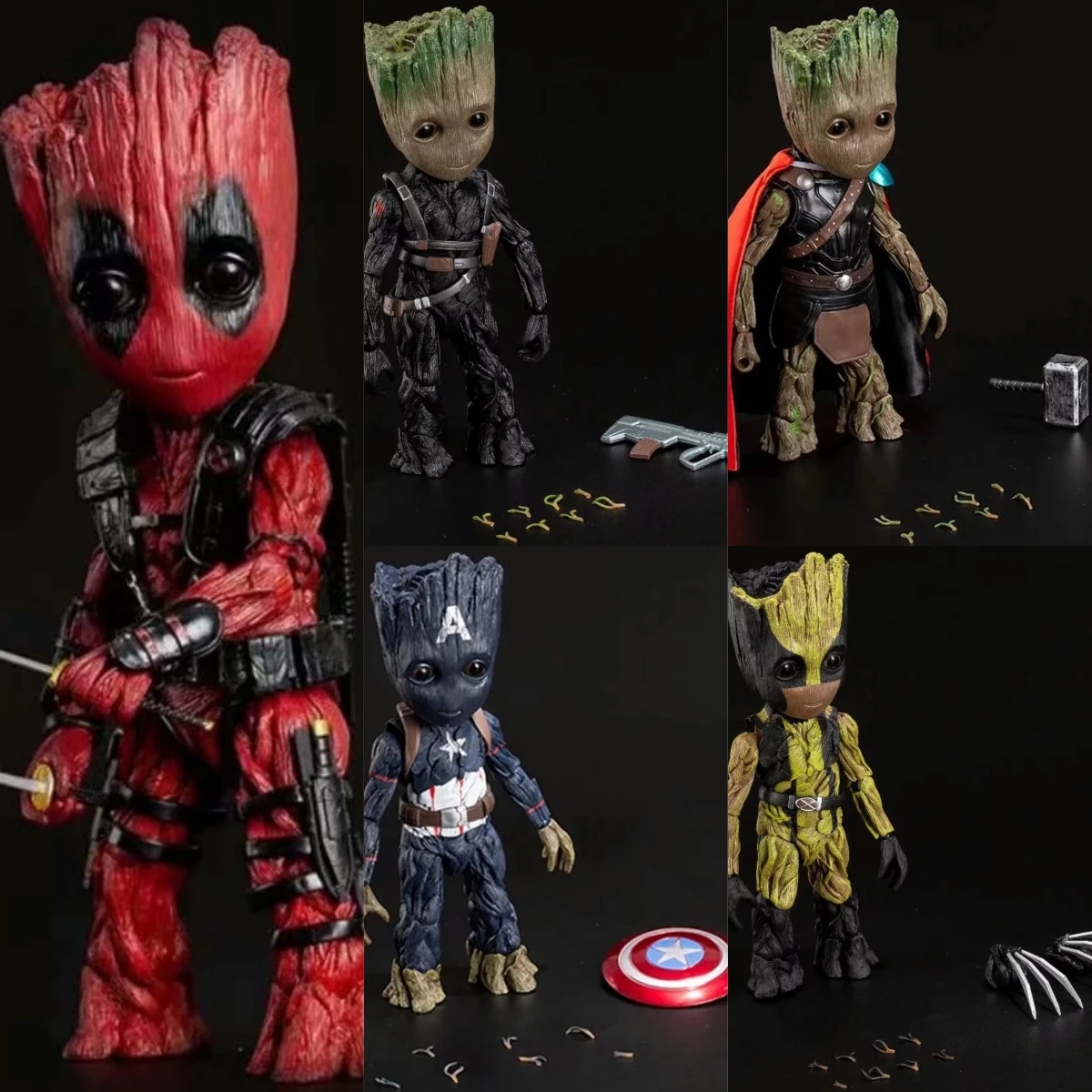 26Cm Guardians Of The Galaxy Treeman Cos Wolverine Winter Soldier Deadpool Captain America Thor Action Figure Model Toys Gifts
