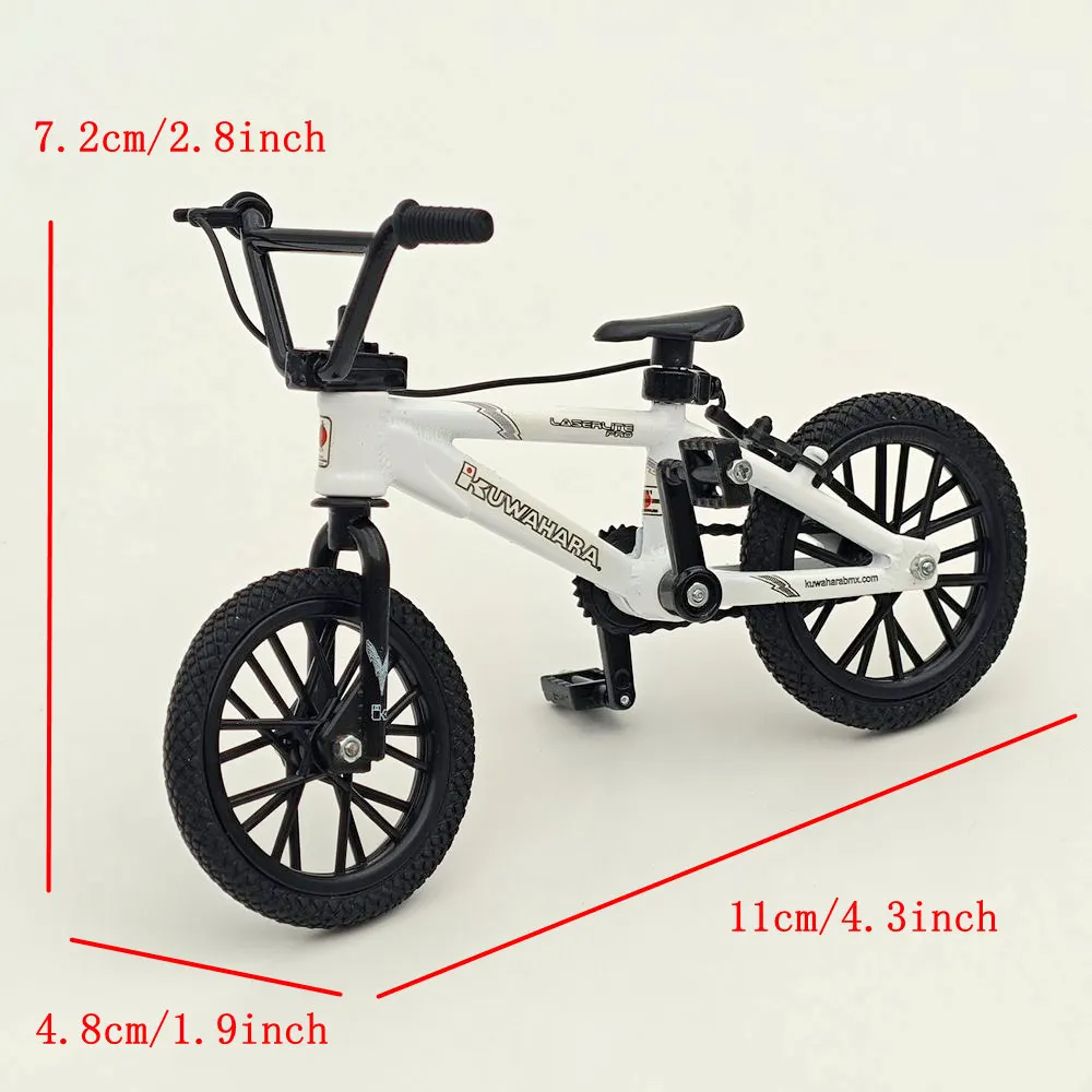 플릭 트릭스 미니어처 BMX 핑거 바이크 프리미엄 자전거 다이캐스트 장난감 선물 쿠와하라 레이저라이트 프로 -화이트