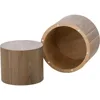 Nesting Coffee Table Set of 2, Modern Round Coffee Table with Non-Slip Feet, Walnut Wooden Circle Accent Tables for  Living Room 3