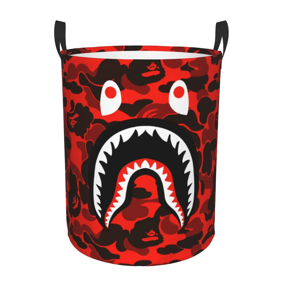 Luxury Shark Teeth Camo Cesto Portabiancheria Pieghevole Camouflage Abbigliamento Cesto Giocattoli Organizer Contenitori Portaoggetti