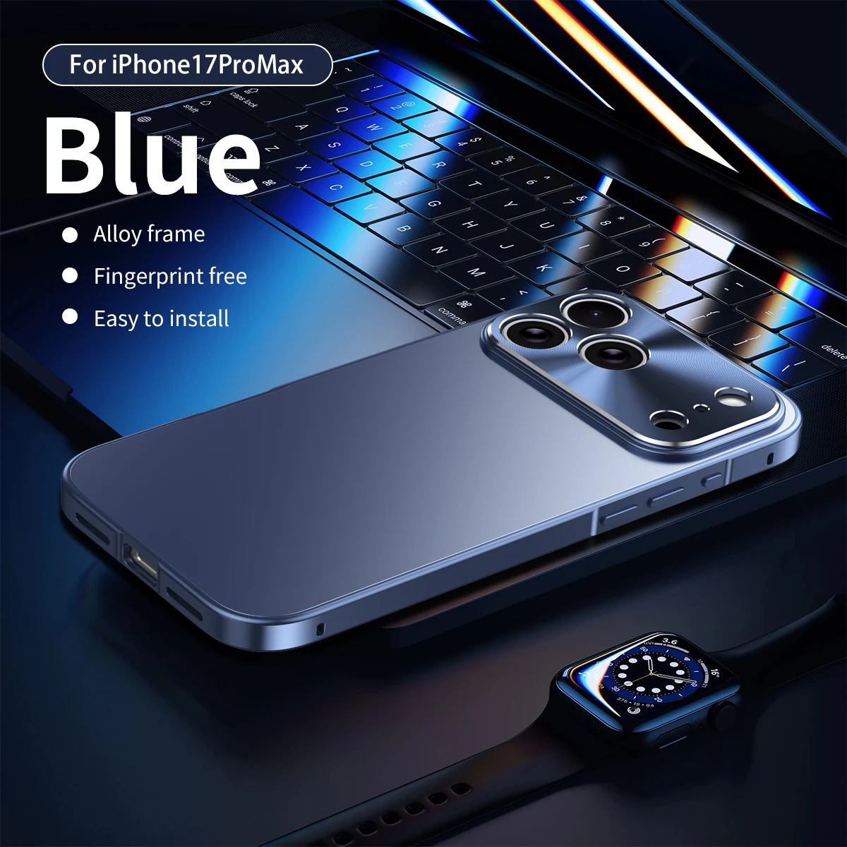 Magnetisch schließender Aluminiumrahmen mit Kunststoffrückseite und Metallgehäuse für iPhone 18 Pro Max 17 ProMax iPhone 16 15 14 ProMax Stoßfeste Hülle – Detail 15