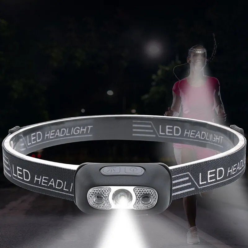 head flashlight cob headlamp Fishing And Camping Head Lamp Usb Charging Induction Type Portable Night Running Head Led Front Flashlight