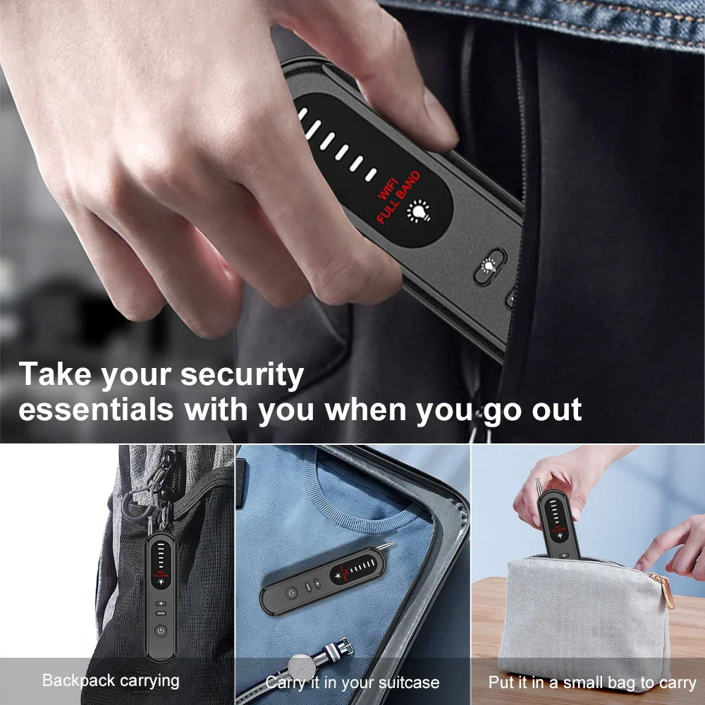 Hidden Camera Detector Listening Device Tracker Out Anti-Spy Electronic Signal 5 Levels Sensitivity Wireless Signal Scanner