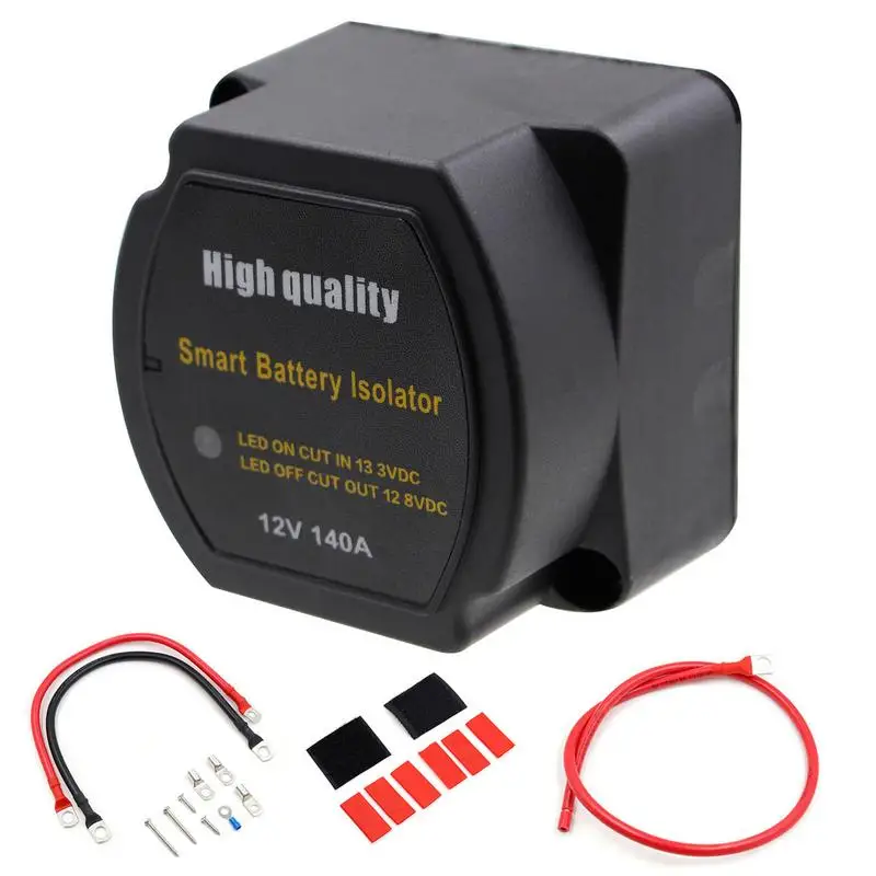 

12 Volt 140 Amp Voltage Sensitive Relay Kit Dual Smart Battery Isolator Kit VSR Intelligent Split Charge Relay For Trucks SUVs