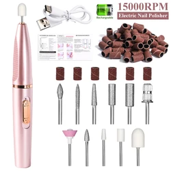 Rechargeable Professional Nail Drill Kit - Portable Electric Polishing Machine (Pink)
